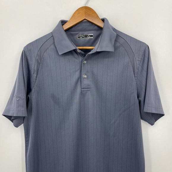 Callaway Polo Shirt Men's M Gray Moisture Wicking Golf Short Sleeve - Picture 2 of 11